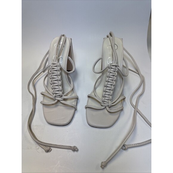 Jessica Simpson Women’s Meana Ankle Wrap Strappy Sandal Ivory Size 7 heeled - Picture 2 of 8